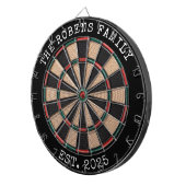 Custom Family Name Rustic Dartboard Dartbord (Voorkant Rechts)