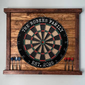 Custom Family Name Rustic Dartboard Dartbord