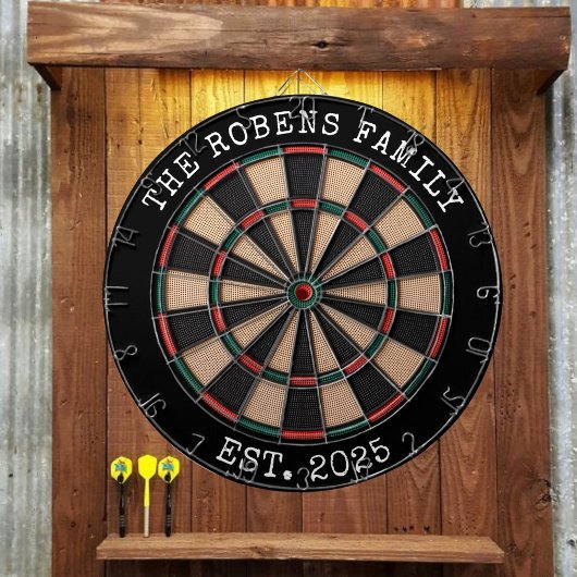 Custom Family Name Rustic Dartboard Dartbord