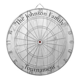 Custom Family Name Rustic Wood Look Dartboard Dartbord