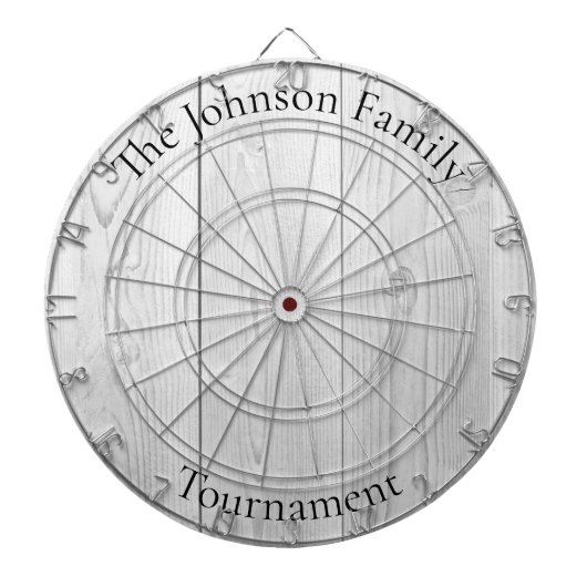 Custom Family Name Rustic Wood Look Dartboard Dartbord (Voorkant)