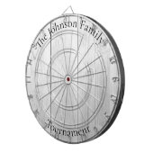 Custom Family Name Rustic Wood Look Dartboard Dartbord (Voorkant Rechts)