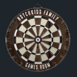 Custom Family Name Unique Dartbord<br><div class="desc">Elevate your game nights with our custom family wood effect dartboard, designed to bring a personal touch to your home. This unique dartboard allows you to proudly display your family name and location, making it not just a game but a cherished family heirloom. Ideal for gatherings, backyard parties, or simply...</div>