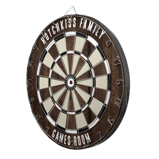 Custom Family Name Unique Dartbord (Voorkant Rechts)