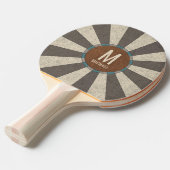 Custom Family Name Vintage Retro Sunburst  Tafeltennisbatje (Voorkant Gekanteld)