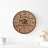 Custom Family Name Wall Clock – Family Farm  Grote Klok (Huis)