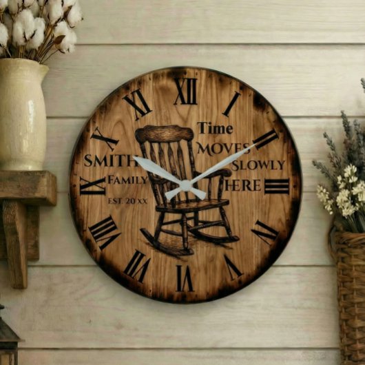 Custom Family Name wall clock | Farmhouse Decor Grote Klok