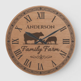 Custom Family Name Wall Clock – Farmhouse Decor Grote Klok