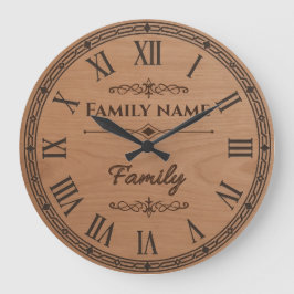 Custom Family Name Wall Clock – Home Decor Grote Klok