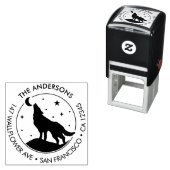 Custom Family Name Wolf Moon Return Address Zelfinktende Stempel (In situ)