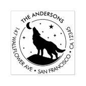 Custom Family Name Wolf Moon Return Address Zelfinktende Stempel (Design)