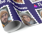 Custom Family of Four Christmas  Cadeaupapier (Rol Hoek)