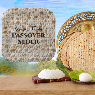 Custom Family Passover Seder Matzah Papieren Bordje