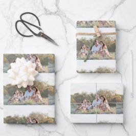 Custom family photo add photo stylish personalized inpakpapier vel