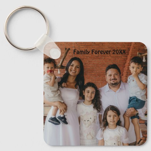 Custom Family Photo Aluminum Circle Keepsake Sleutelhanger (Voorkant)