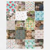 Custom Family Photo Blanket Collage Gift Fleece Deken (Voorkant)