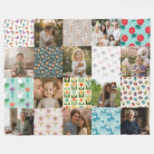 Custom Family Photo Blanket Collage Gift Fleece Deken (Voorkant (Horizontaal))