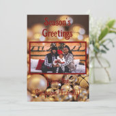 Custom Family Photo Christmas Card Feestdagenkaart (Staand voorkant)