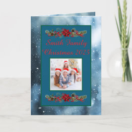 Custom Family Photo Christmas Card Kaart