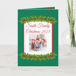 Custom Family Photo Christmas Card Kaart