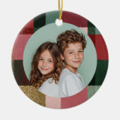 Custom Family Photo Christmas Ceramic Ornament  (Voorkant)
