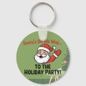 Custom Family Photo Christmas Keychain | Santa Bac (Achterkant)
