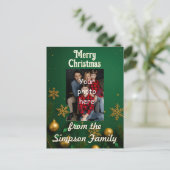 Custom Family Photo Christmas Postcard Briefkaart (Staand voorkant)