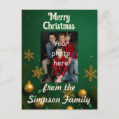 Custom Family Photo Christmas Postcard Briefkaart (Voorkant)