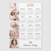 Custom Family Photo Collage 2026 Calendar Magnet (Voorkant)