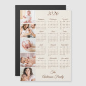 Custom Family Photo Collage 2026 Calendar Magnet (Voorkant / Achterkant)