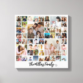 Custom Family Photo Collage 50 Pictures Canvas Afdruk
