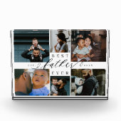 Custom Family Photo Collage Gift Best Father Ever Fotoblokken (Voorkant)