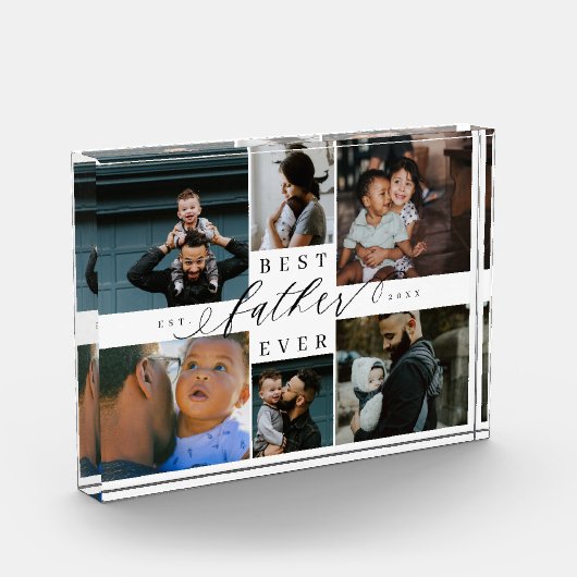 Custom Family Photo Collage Gift Best Father Ever Fotoblokken (Links)