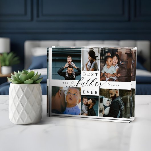 Custom Family Photo Collage Gift Best Father Ever Fotoblokken