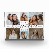 Custom Family Photo Collage Gift Best Sister Ever Fotoblokken (Voorkant)