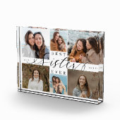 Custom Family Photo Collage Gift Best Sister Ever Fotoblokken (Rechts)