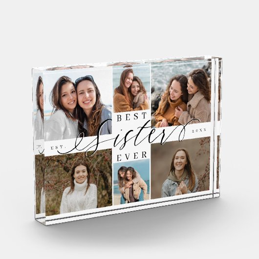 Custom Family Photo Collage Gift Best Sister Ever Fotoblokken (Links)