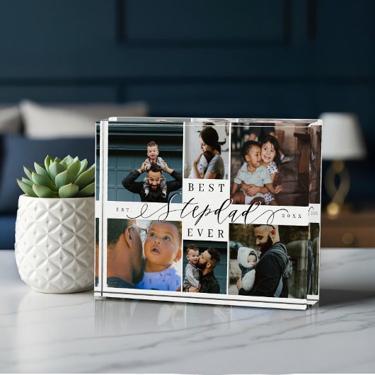Custom Family Photo Collage Gift Best Stepdad Ever Fotoblokken