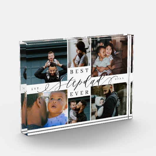 Custom Family Photo Collage Gift Best Stepdad Ever Fotoblokken (Links)