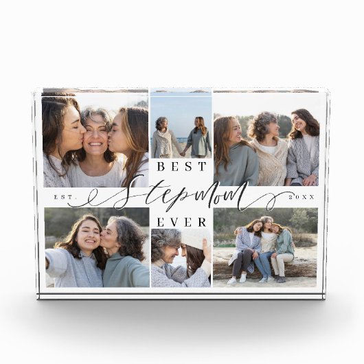 Custom Family Photo Collage Gift Best Stepmom Ever Fotoblokken (Voorkant)