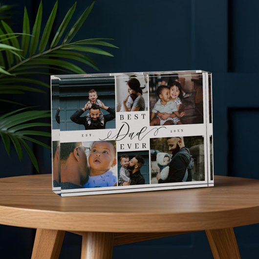 Custom Family Photo Collage Gift for Best Dad Ever Fotoblokken