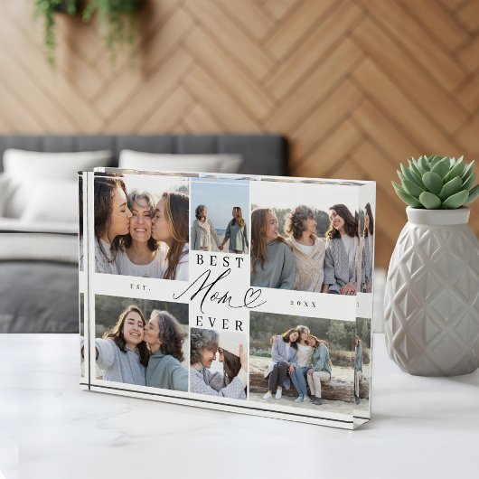 Custom Family Photo Collage Gift for Best Mom Ever Fotoblokken
