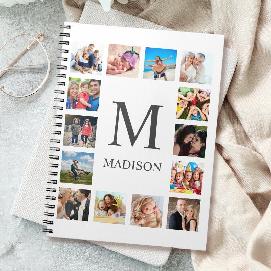 Custom Family Photo Collage Personalized White Notitieboek