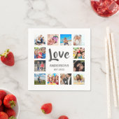 Custom Family Photo Collage Personalized White Servet (Insitu)