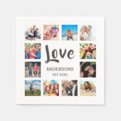 Custom Family Photo Collage Personalized White Servet (Voorkant)