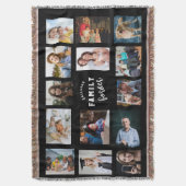 Custom Family Photo Collage Throw Blanket - 14 Pic Deken (Voorkant Verticaal)