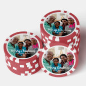 Custom Family Photo Double Sided Christmas Poker Chips (Opstapeling)