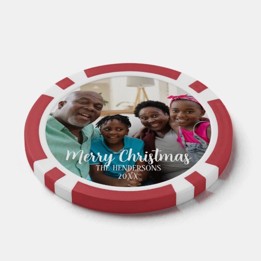 Custom Family Photo Double Sided Christmas Poker Chips (Enkel)