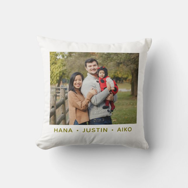 Custom Family Photo Double Sided  Throw Pillow Kussen (Voorkant)