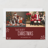 Custom family photo elegant modern christmas Card Feestdagenkaart (Voorkant)